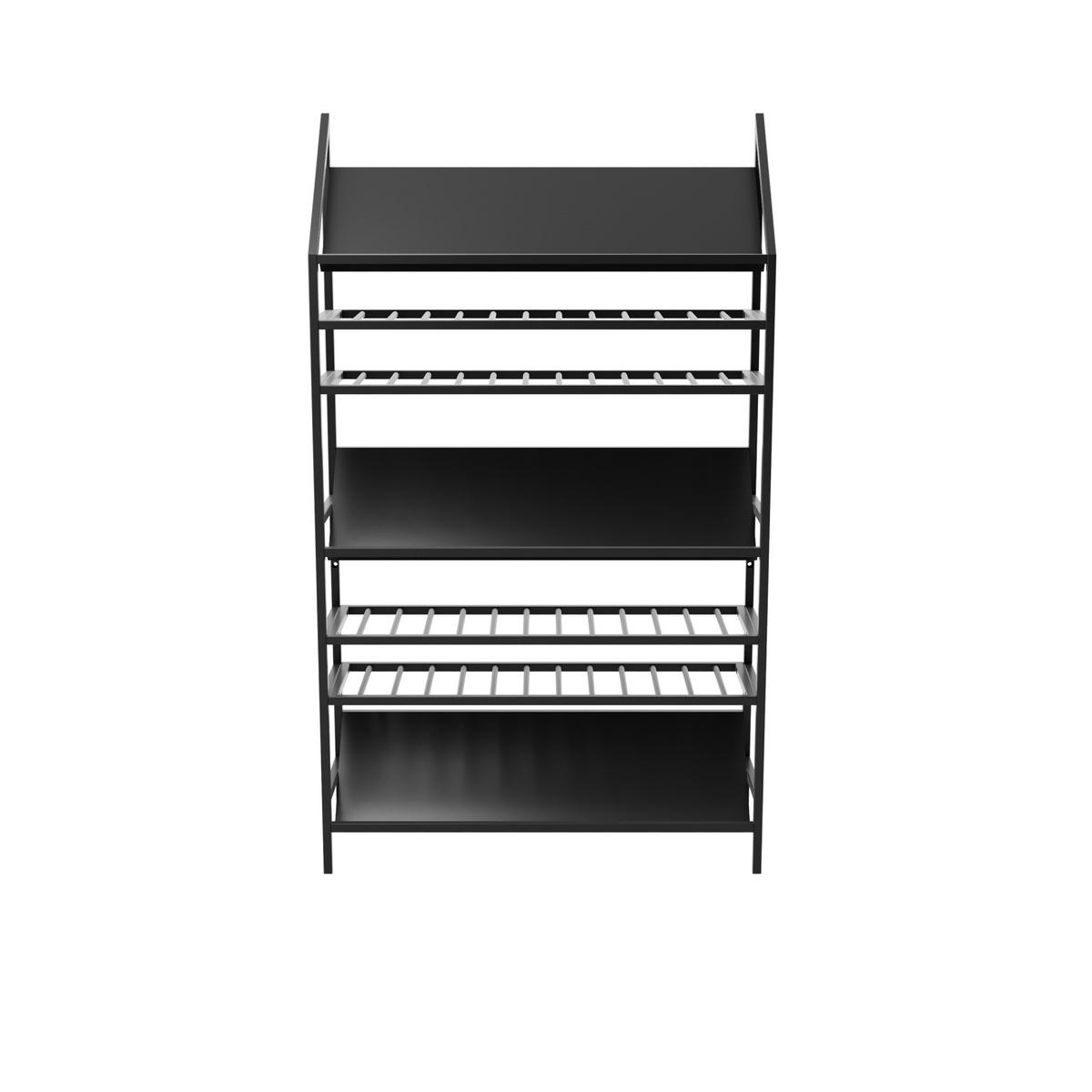 WEINREGAL für 91 Flaschen aus Metall, schwarz Alsace - Schwarz, Metall (100/170/30cm) - Metalo Pro