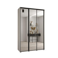 SCHWEBETÜRENSCHRANK 235,2/150/45 3-türig - Schwarz/Weiß, Holz/Metall (150/235/45cm) - Abiks Möbel