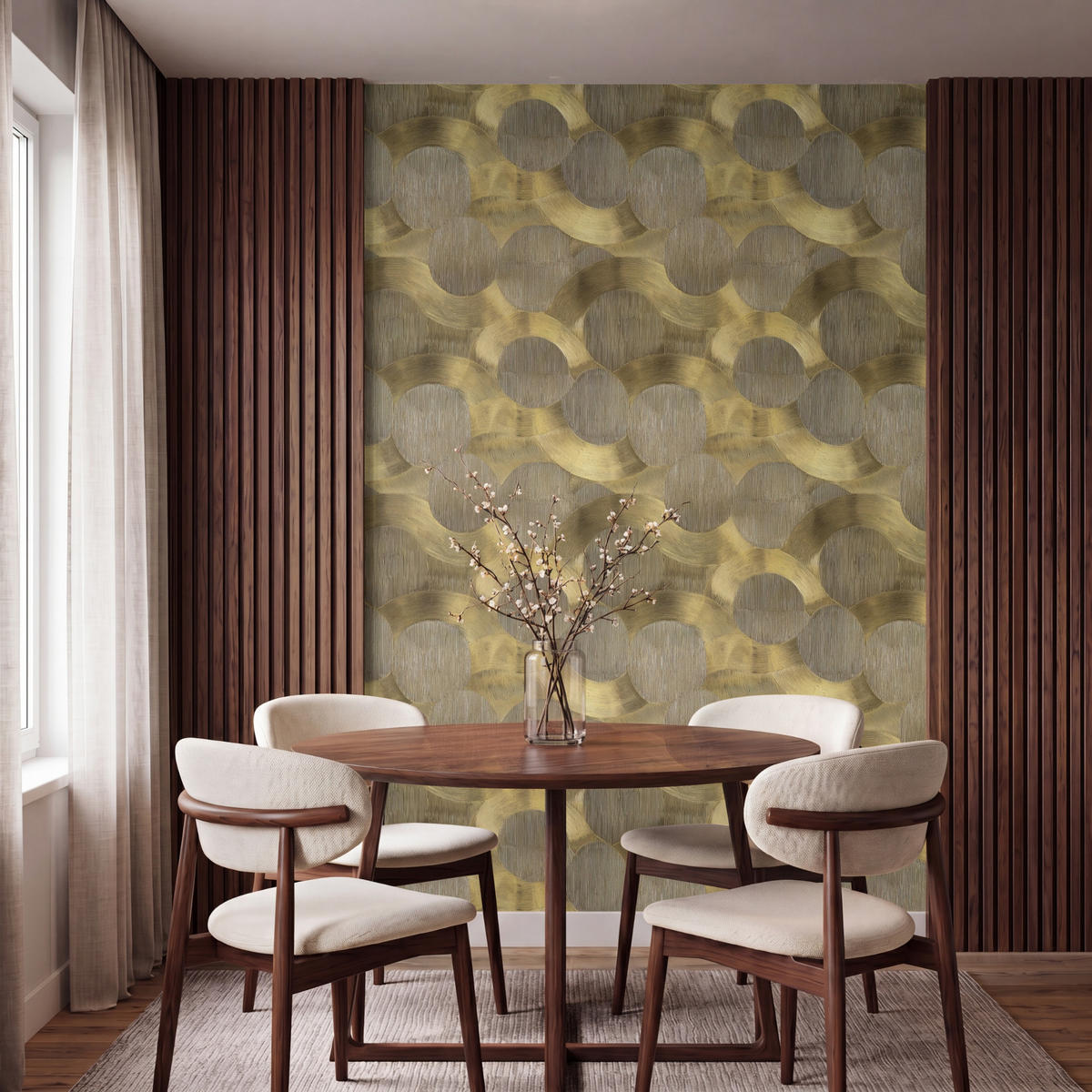 TAPETE - Modern - Geometrisch - Gold - 160x240 cm - Goldfarben, Papier (160/240cm) - OnlyWow