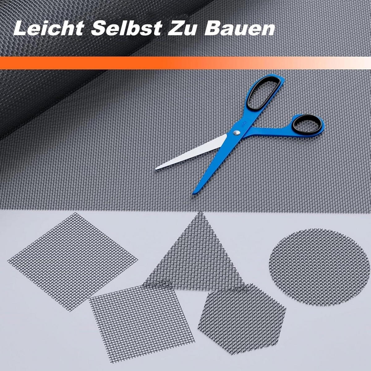 FLIEGENGITTER Fenster 150 x 3000 cm Edelstahl Zuschneidbar - Schwarz, Metall (15/164.5/15cm)