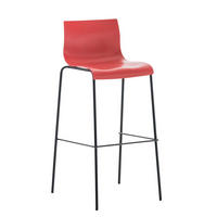 BARHOCKER Kunststoff Rot - Rot/Schwarz, Kunststoff/Metall (43/100/48cm) - CLP