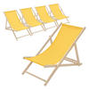 LIEGESTUHL 5er Set Gelb - Gelb, Holz (57.5/83/100cm) - ECD-Germany