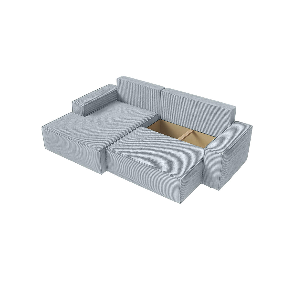 ECKSOFA Kokko mit Schlaffunktion, Blaugrau - Blaugrau, Textil (267/167cm) - Fedve