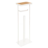 TOILETTEN-BUTLER Modern Color mit Handyablage, Eisen, Bambus, Weiß, 59 cm - Weiß, Metall (12/59/18.5cm) - 5five Simply Smart
