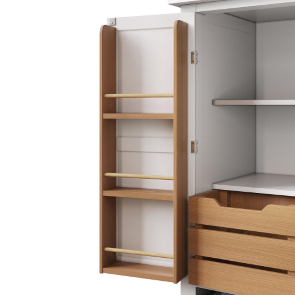 SIDEBOARD 80×40×140 cm aus MDF & Metall mit großem Stauraum und Kippschutz, weiß - Weiß, Holzwerkstoff (80/140/40cm) - Luhomfu