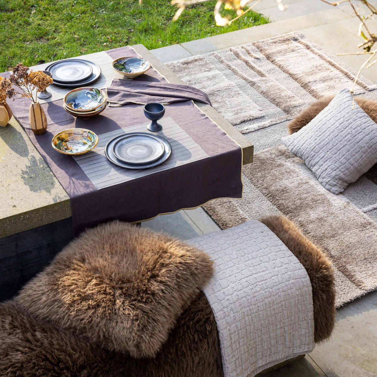 WURFDECKE Swami muskatnuss 180 x 260 cm - Mokka, Textil (180/260cm) - Vivaraise