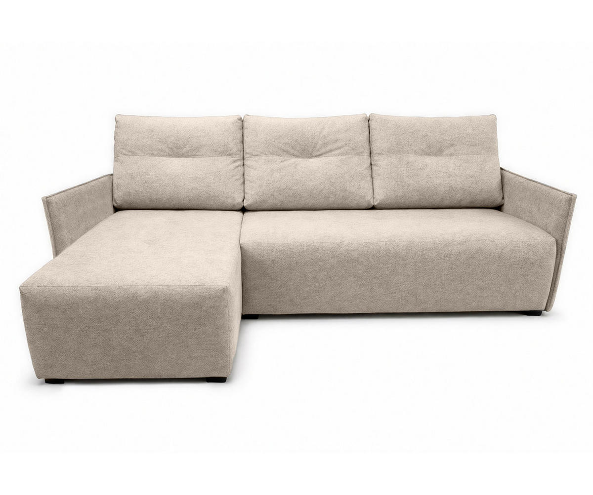 ECKSOFA L Form Damascus Beige 212/143/88 cm Links mit Schlaffunktion - Beige/Schwarz, Kunststoff/Textil (143/212cm) - AX Living