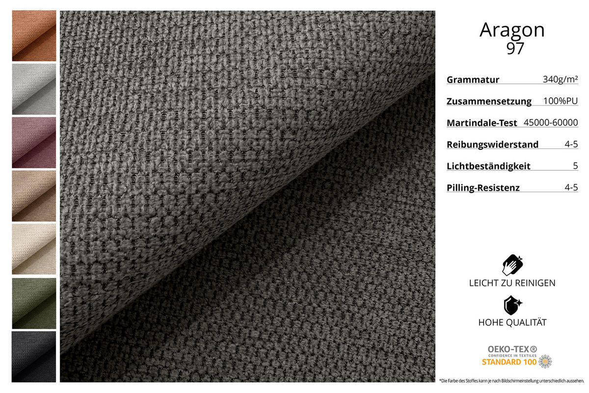 WOHNLANDSCHAFT mit Schlaffunktion und Bettkasten LIRA-L - 264x172x89 Grau - Grau, Holzwerkstoff/Textil (264/172cm) - ALTDECOR