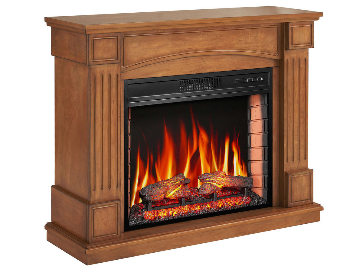 ELEKTROKAMIN Boston AF28S Eiche – Breite 77 cm, 3D-Flammeneffekt, LED-Beleuchtung, Heizfunktion - Braun, Glas/Holzwerkstoff (114/90.3/34cm) - ArtiFlame