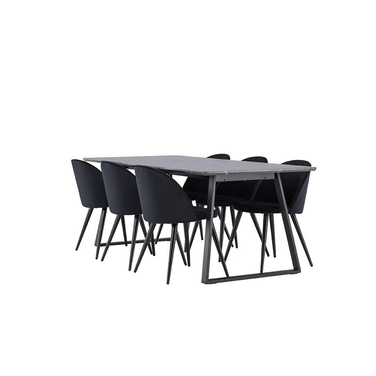 TISCHGRUPPE schwarz - Schwarz, Holzwerkstoff (200/75/90cm) - ebuy24