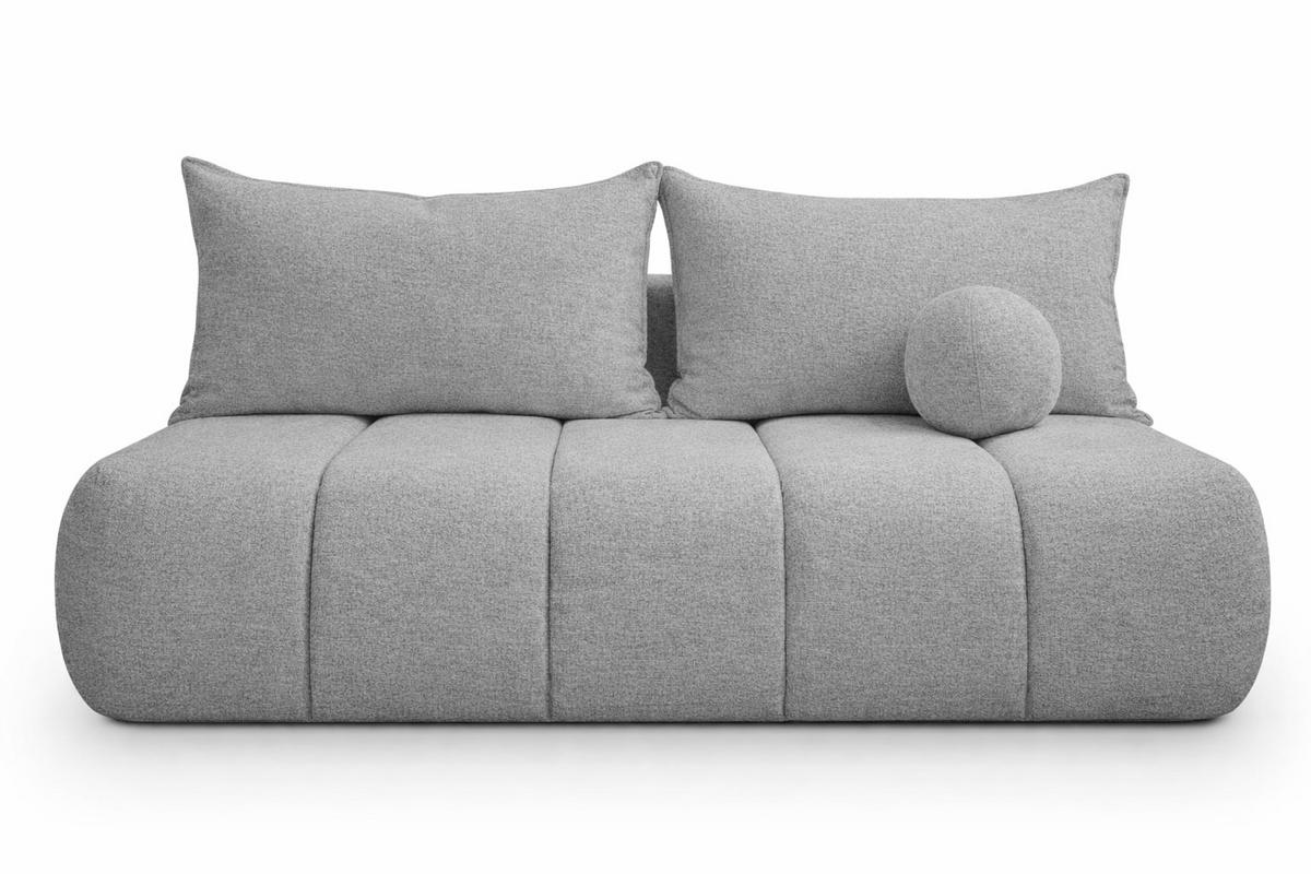 SOFA Mit Schlaffunktion Und Bettkasten, Veloursstoff Monolith, Hellgrau, PIANO - Hellgrau, Holz (207/91/103cm) - Kaiser Möbel