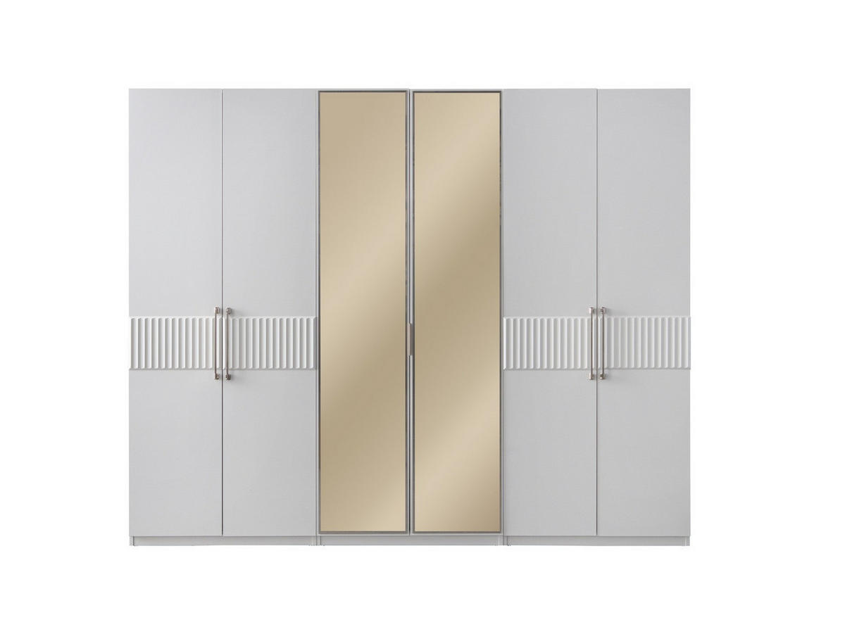 KLEIDERSCHRANK Bronz 6 trg. - Beige, Holzwerkstoff (260/215/60cm)