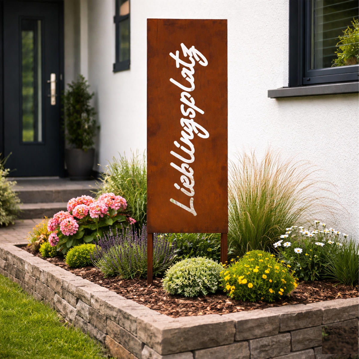 EDELROST-GARTENDEKO - Braun, Metall (1.5cm) - Relaxdays