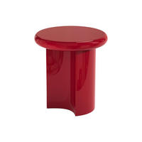 BEISTELLTISCH - 50 cm x 50 cm - Holz, Platte - Rot SOBINA - Rot, Holz (50/50/46cm) - Vente-Unique