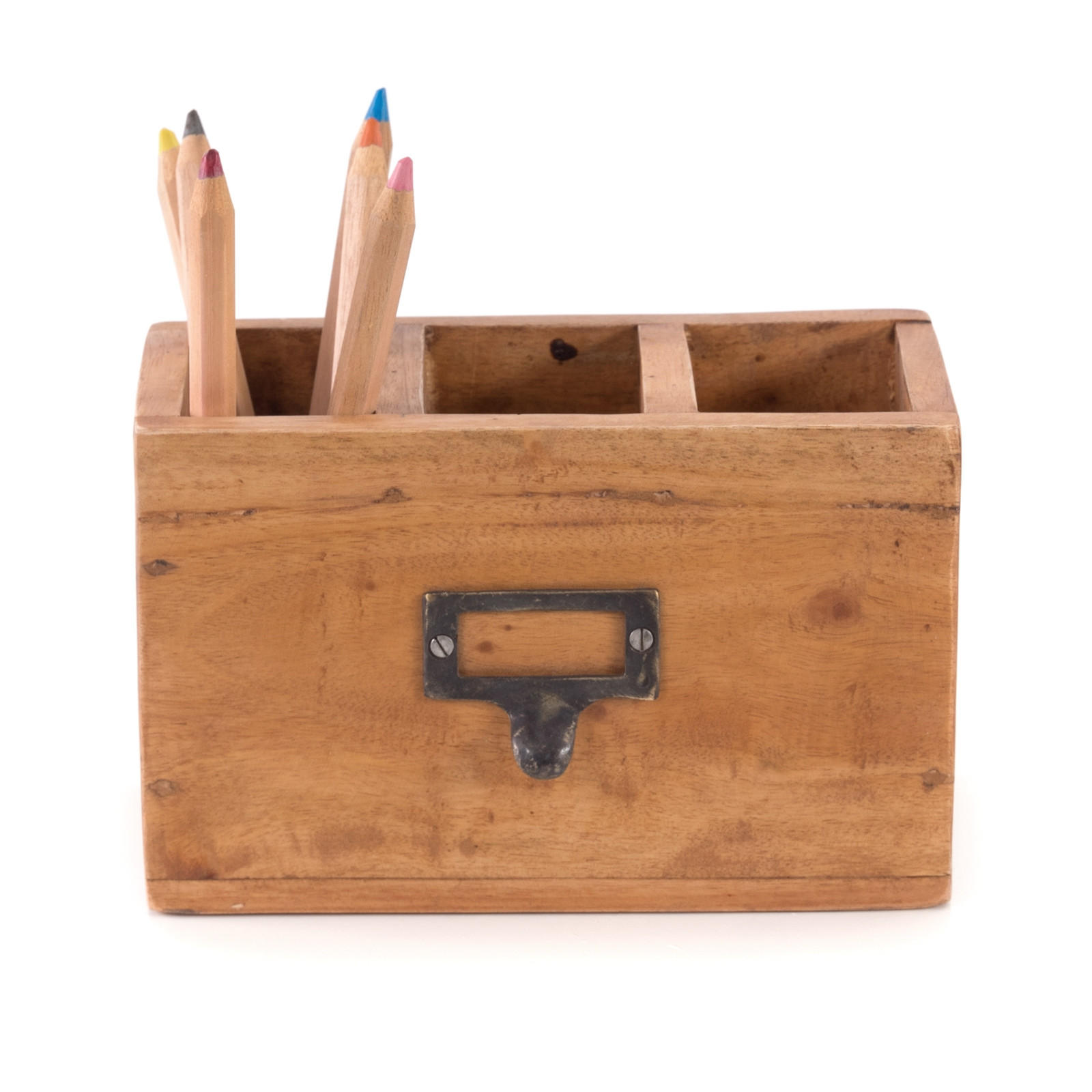 STIFTEHALTER-BOX Vintage 19 Mahagoni 08 honigfarben gewachst - Honig, Holz (10/19/12cm) - DESIGN DELIGHTS