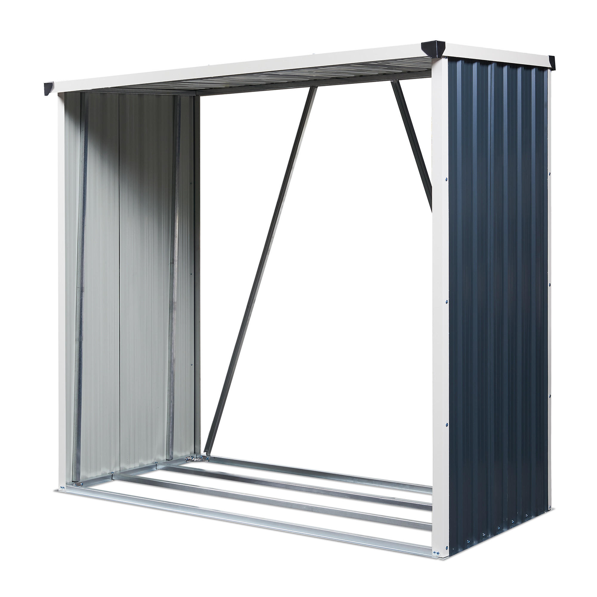 BRENNHOLZUNTERSTAND Kalmar - Anthrazit, Metall (158/152/80cm) - casa.pro