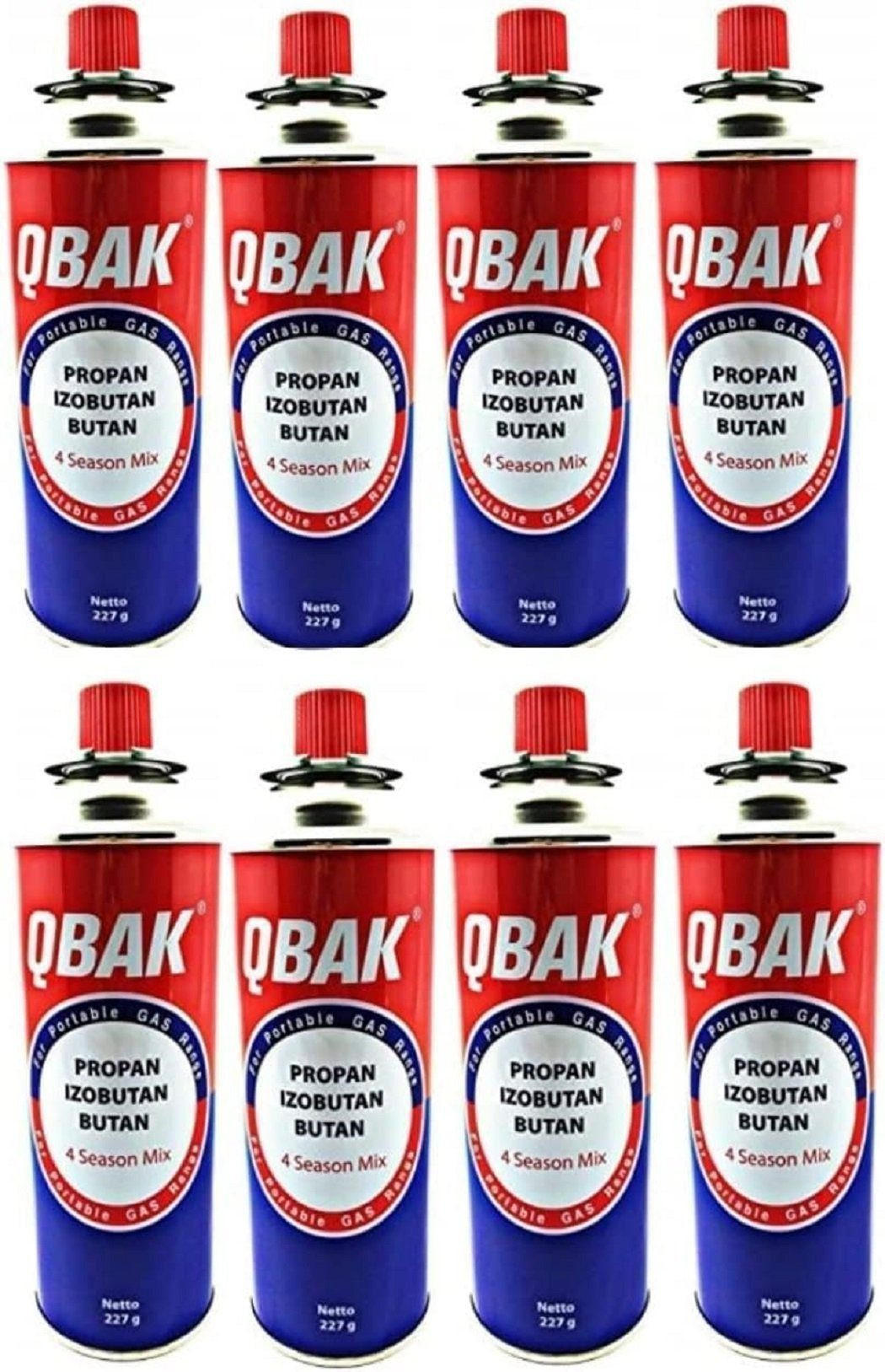 GASKARTUSCHEN, 8 Stück, 227g Butangas, Für Campingkocher, Gas Kartusche, Outdoor Kocher, Brennstoff, Ersatz, Camping Gas, Universal, Kochen, Butan Set - Blau/Rot, Metall (6.7/20/6.7cm) - Resch