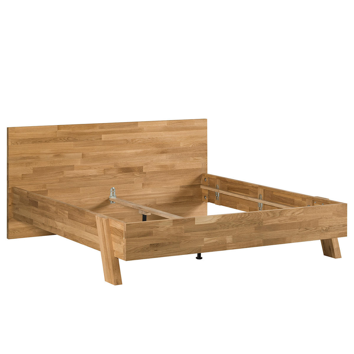 MASSIVHOLZBETT - Eiche massiv - Eichefarben/Braun, Holz (180/200cm) - home24