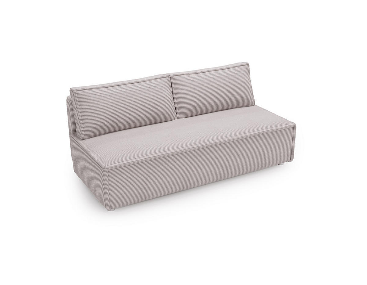 SCHLAFSOFA Mit Bettkasten DUO Poso Stoff Hellgrau - Hellgrau, Holz (198/89/90cm) - Kaiser Möbel