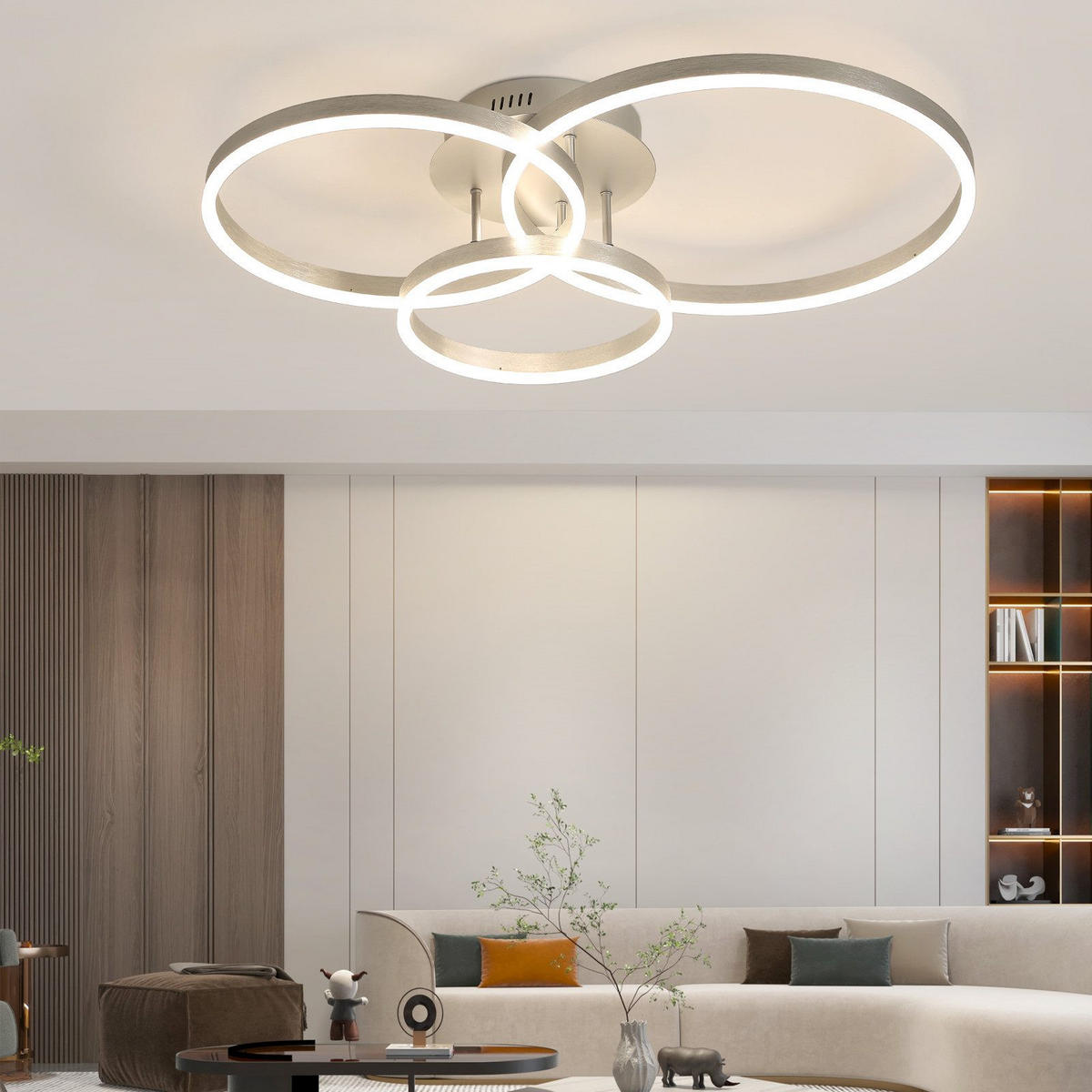 LED závěsné světlo Claudia III 82/58/24 cm - šedá, kov (82/58/24cm) - Nettlife