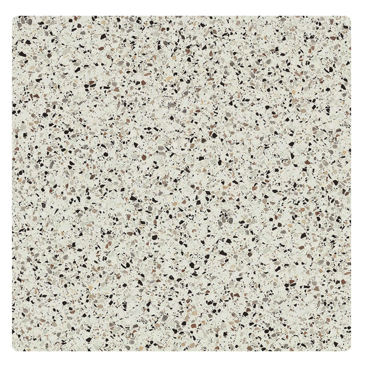 TERRASSENTISCH, Terrazzo-Finish - Weiß, Holzwerkstoff (70/70/72cm) - Oviala