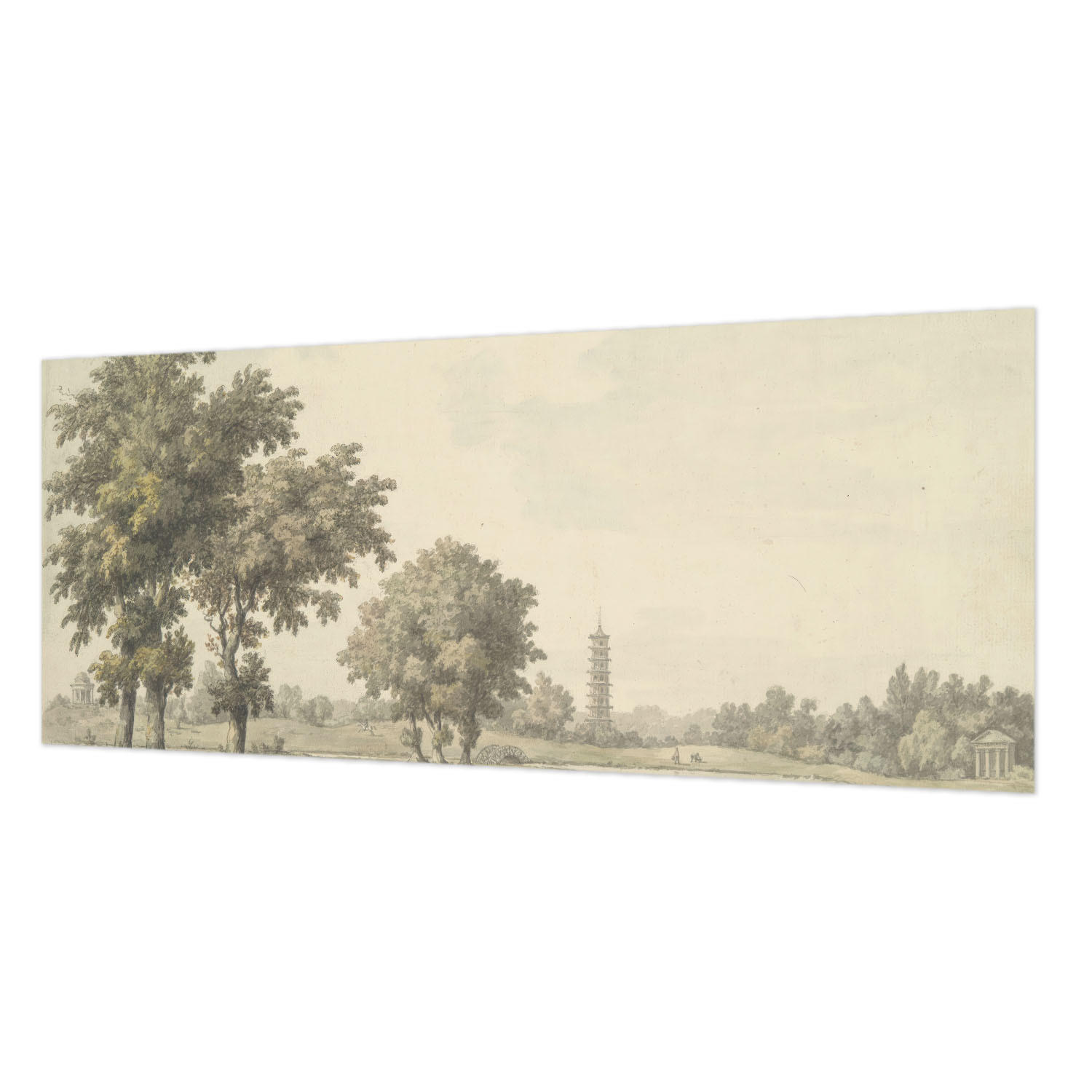 FOTOTAPETE 250x104 cm - Ein ruhiger Park - Grau, Textil (250/104cm) - Wallfluent