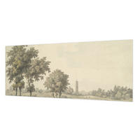 FOTOTAPETE 250x104 cm - Ein ruhiger Park - Grau, Textil (250/104cm) - Wallfluent