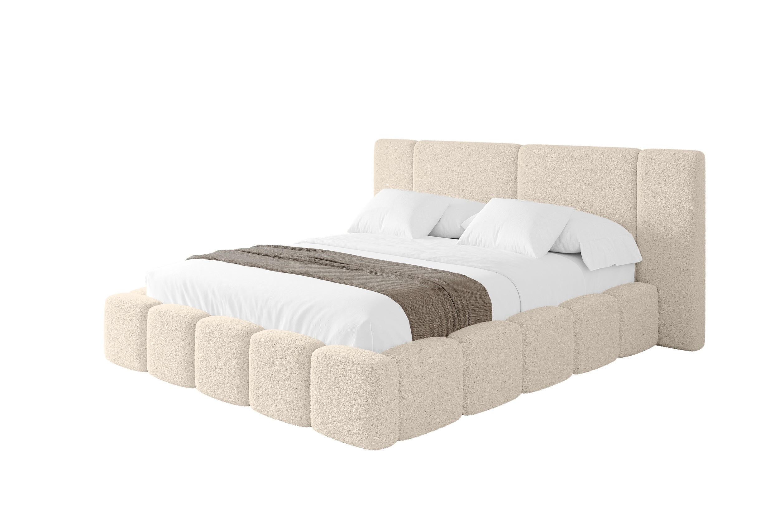 POLSTERBETT mit Bettkasten und Lattenrost, Bett mit Matratze H3/H4 - NILO 140x200 Dunkelbeige - Honig, Holzwerkstoff/Textil (140/200cm) - ALTDECOR