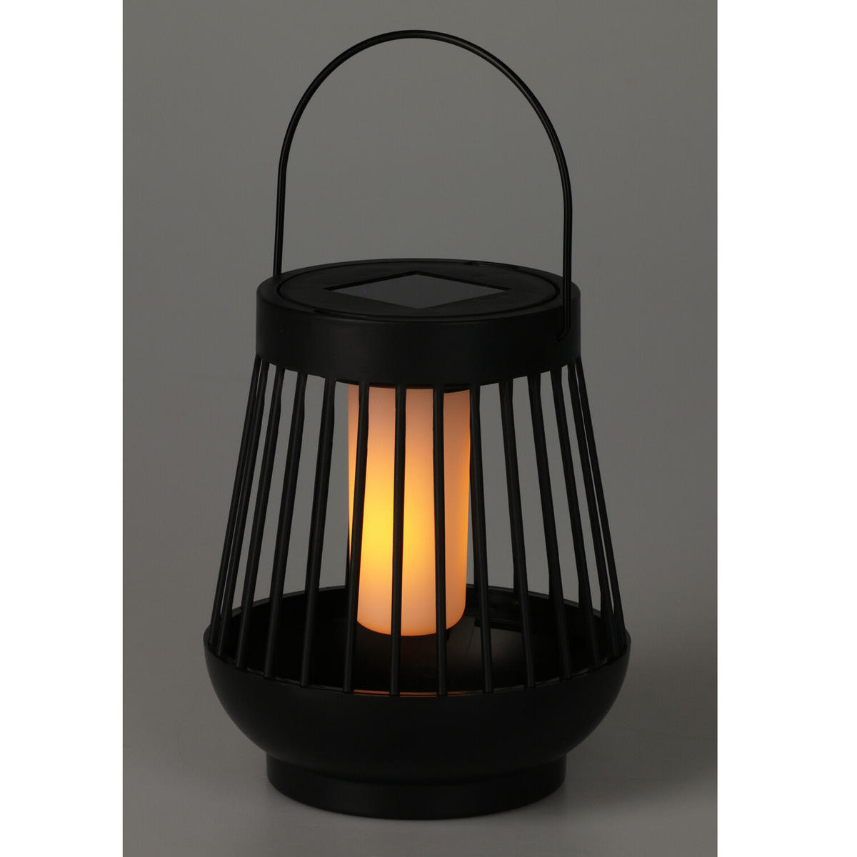 SOLAR-LED-LATERNE Ø 13 cm - Schwarz, Kunststoff (13/13/15cm)