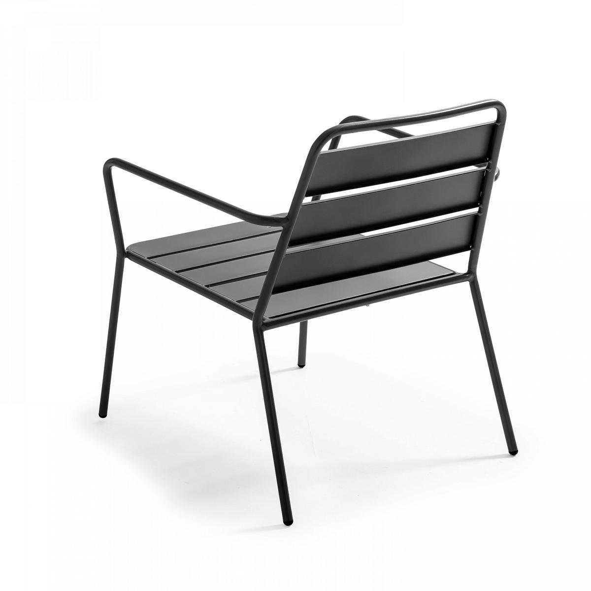 GARTENMÖBEL 5-tlg., Grau - Grau, Metall - Oviala