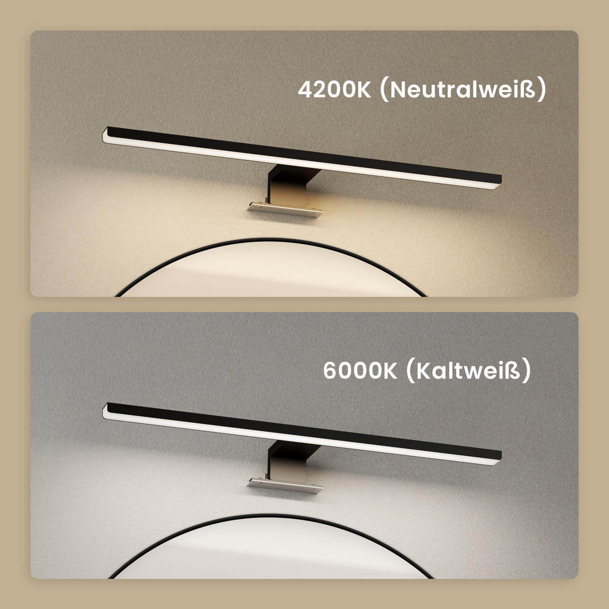 SPIEGELLEUCHTE LED Schwarz 4200K 40,4/17,1/4 cm - Schwarz, Kunststoff (17/40/4cm) - EMKE