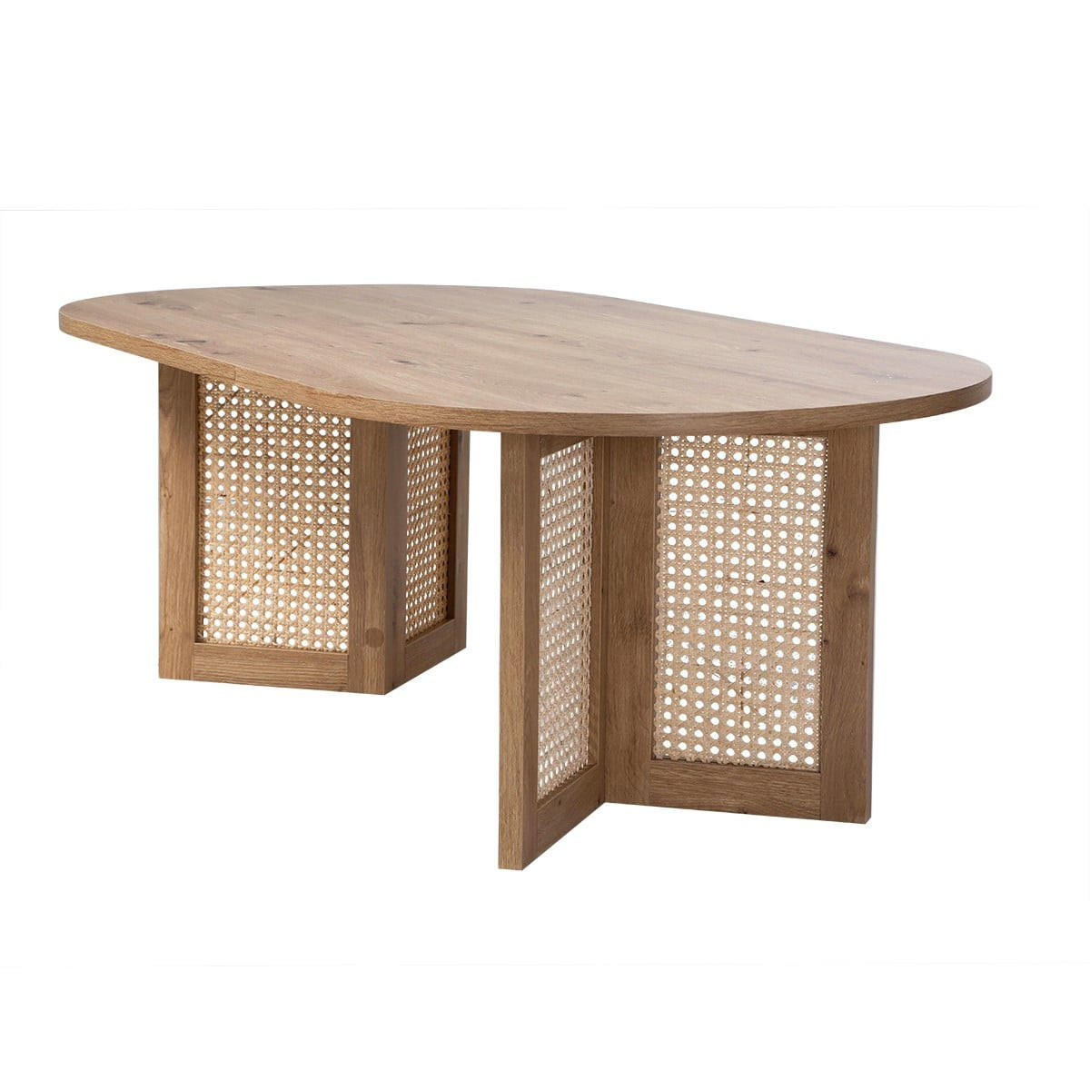 COUCHTISCH mit ovaler Tischplatte 40/72/120 cm - Eschefarben, Holzwerkstoff (66.2/60/40cm) - Calicosy