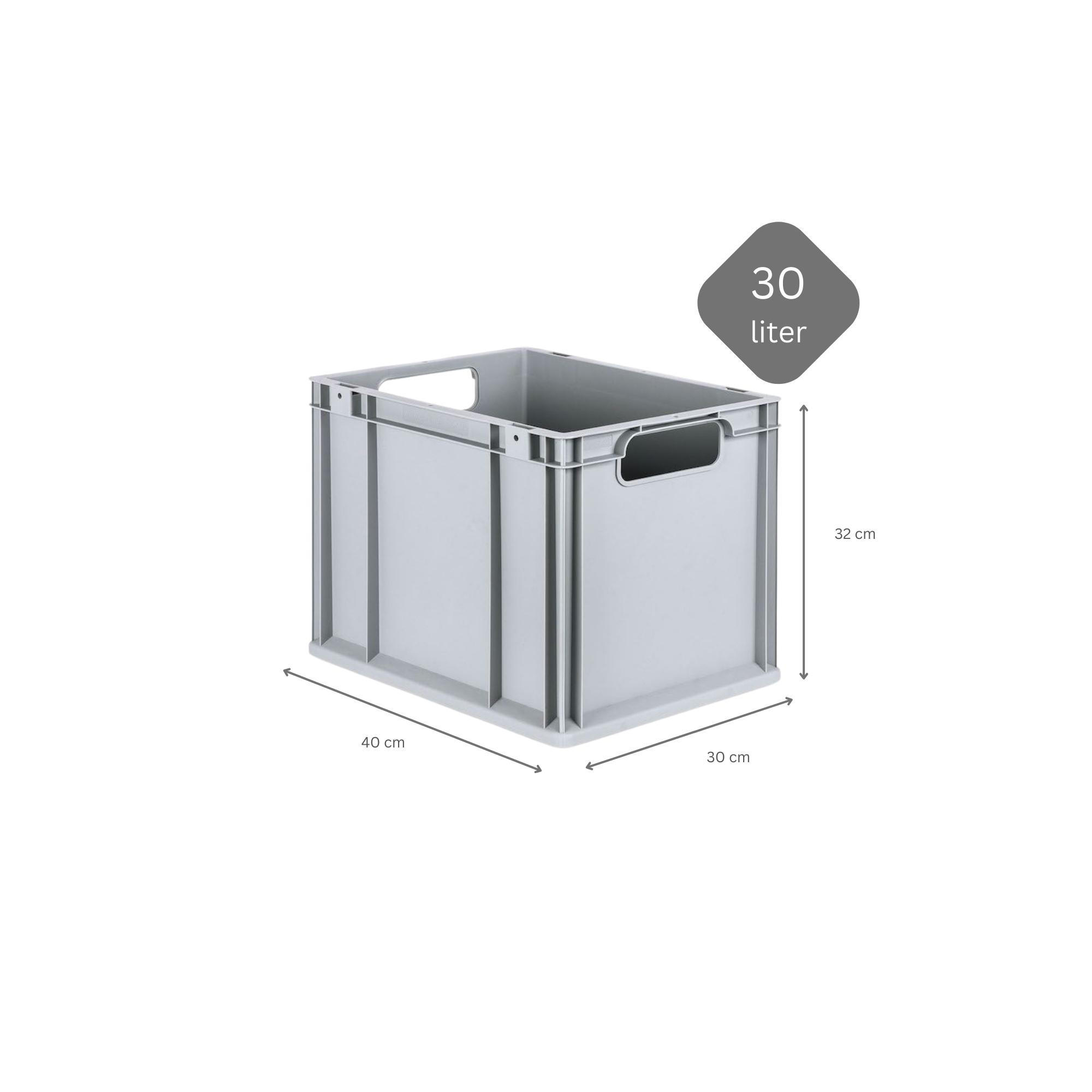 EUROBOX 4x Nextgen Economy Mit Auflagedeckel Grau/Rot Griffe Offen 30 Liter - Rot, Kunststoff (30/32/40cm) - PROREGAL