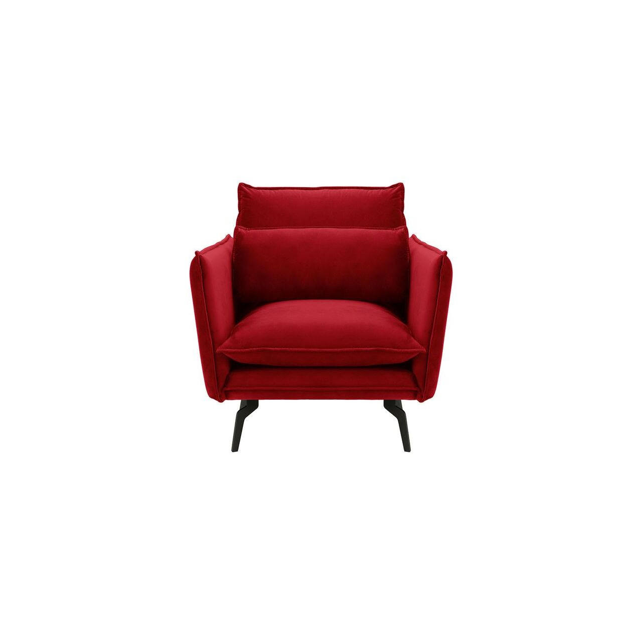SESSEL Layla-Velluto 7 - Rot, Holz/Textil (105/95/98cm)