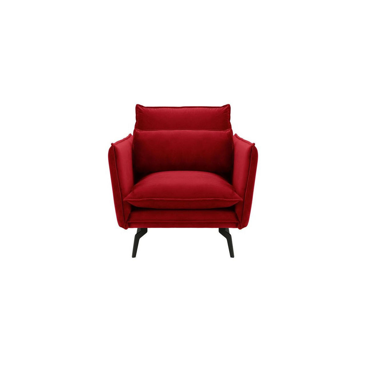 SESSEL Layla-Velluto 7 - Rot, Holz/Textil (105/95/98cm)