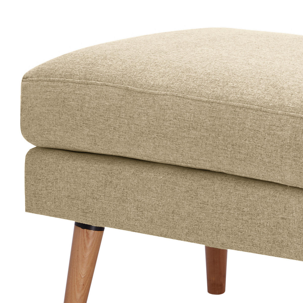 POLSTERHOCKER - Beige, Holz/Birkenholz (72/47/49cm) - home24