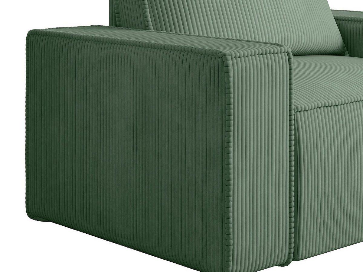 SESSEL mit gerader Rückenlehne - 1 Person - samt - mandelgrün Amelia - Grün, Textil (120/85/86cm) - Vente-Unique