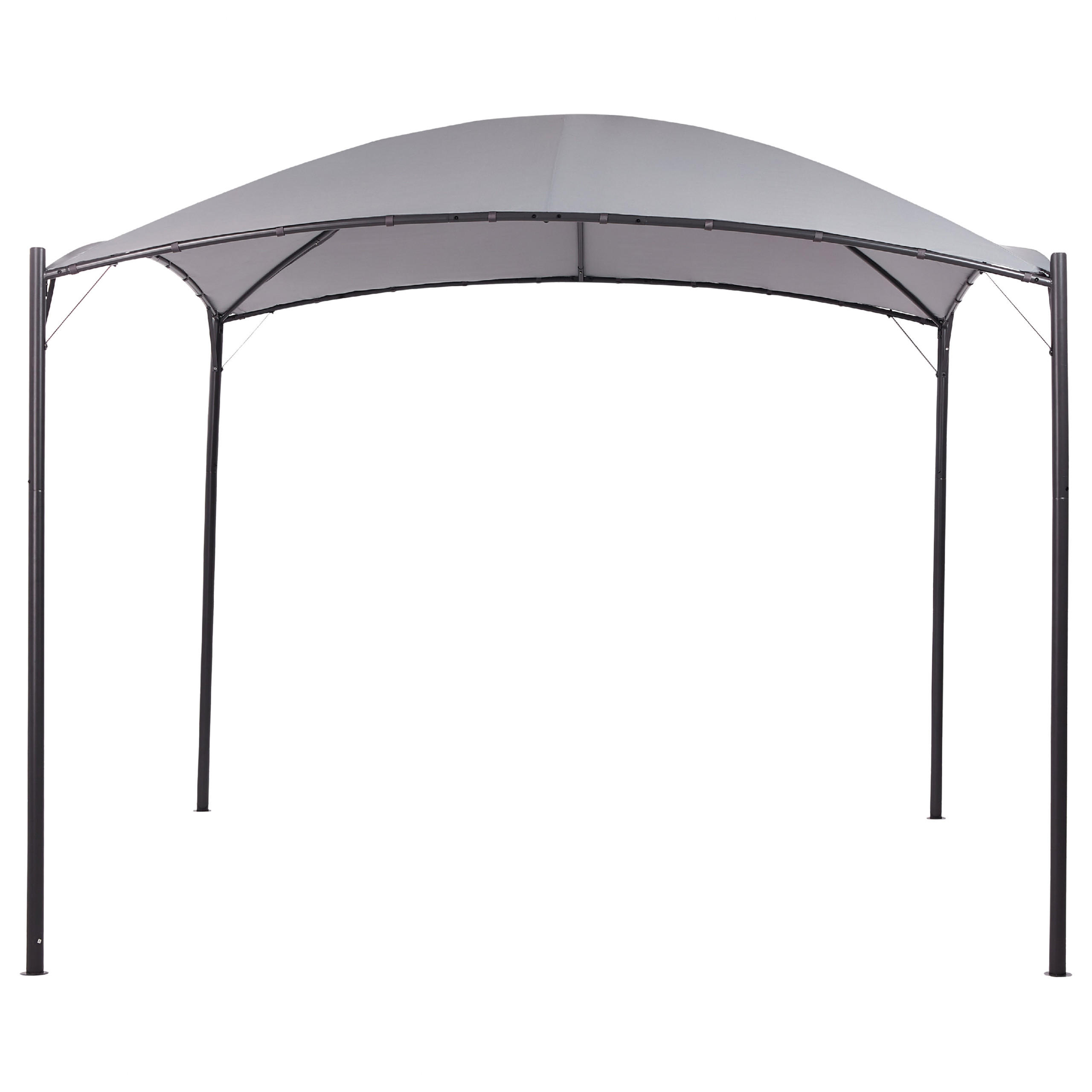 PERGOLA Stahl grau 305/305 cm Vomero - Schwarz/Grau, Kunststoff (305/212/305cm) - Beliani