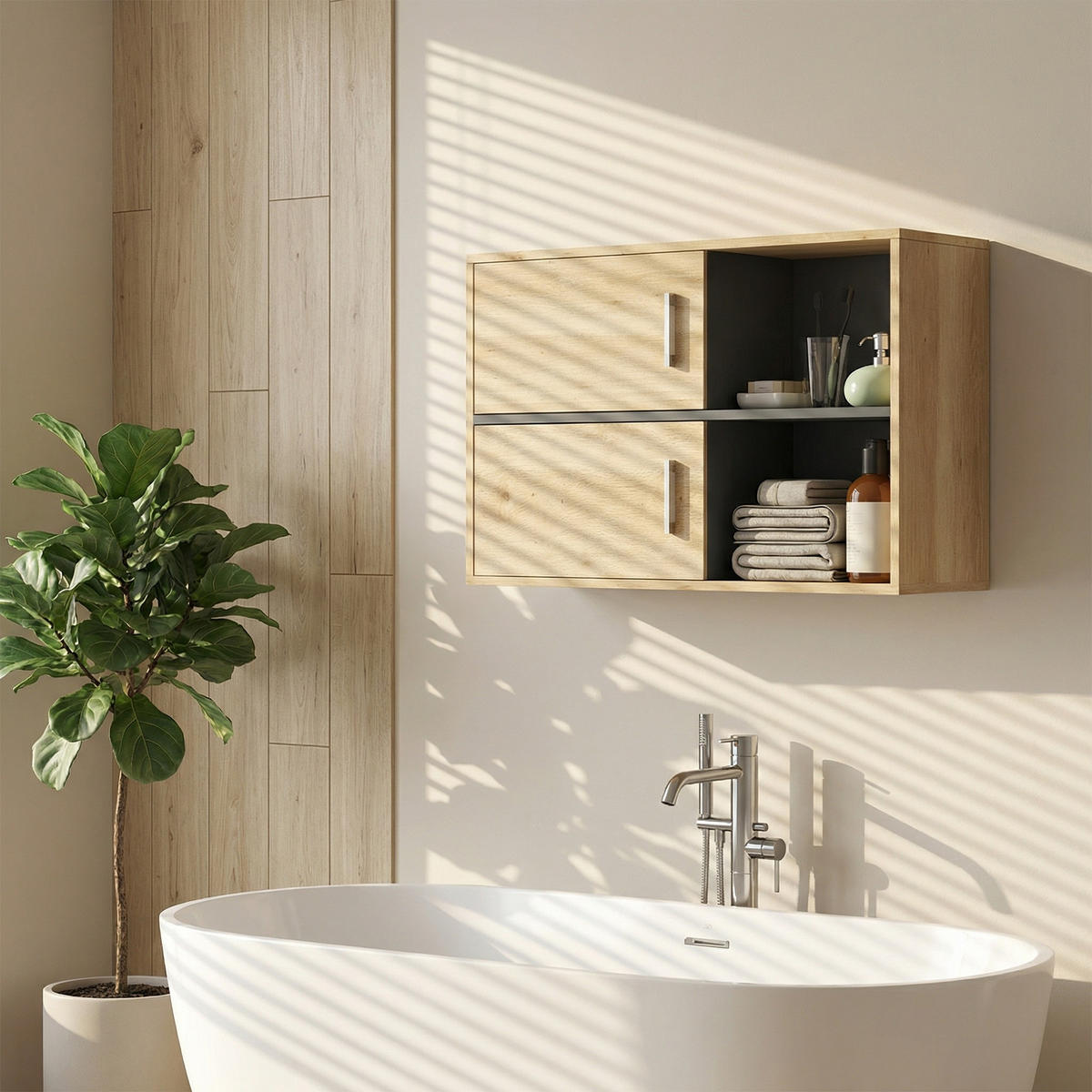 HÄNGESCHRANK Naturholz 1 Stück - Beige, Kunststoff (80/57.5/35cm) - GiPP