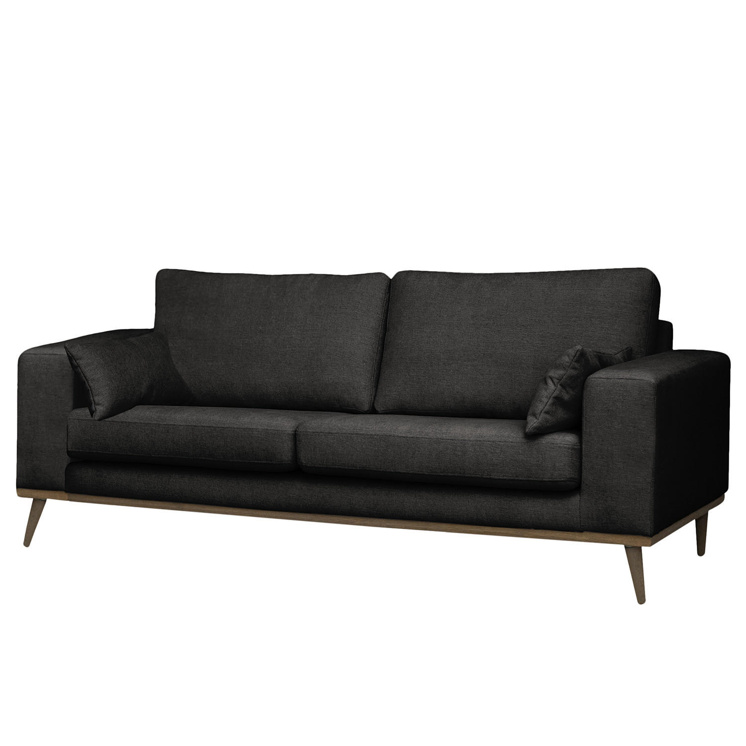 2-SITZER SOFA - Eichefarben/Schwarz, Textil (197/81/88cm) - home24