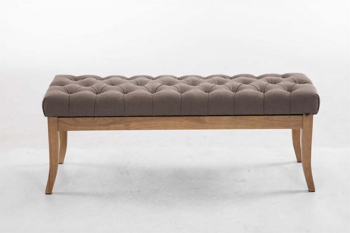 SITZBANK 120/38 cm Stoff taupe - Taupe/Naturfarben, Holz/Textil (120/46/38cm) - CLP