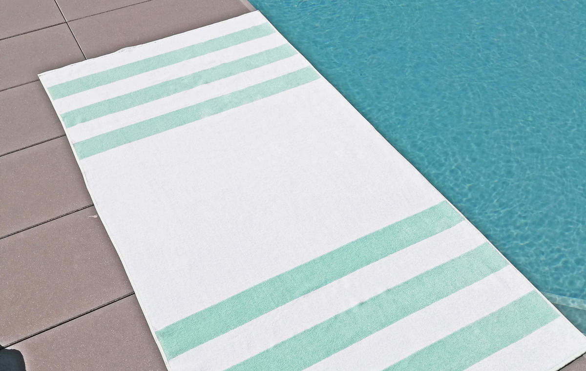 STRANDTUCH, 100x200 cm, 100% Baumwolle, Blau - Grün, Textil (100/200cm) - Zollner