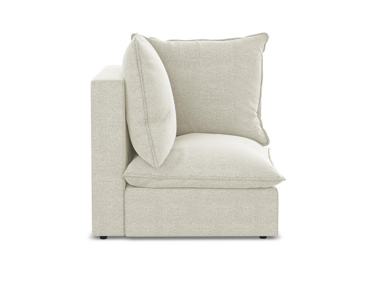 SOFAELEMENT Bouclé Stoff Beige - Sandfarben/Schwarz, Holzwerkstoff/Kunststoff (90/77/90cm) - Makamii