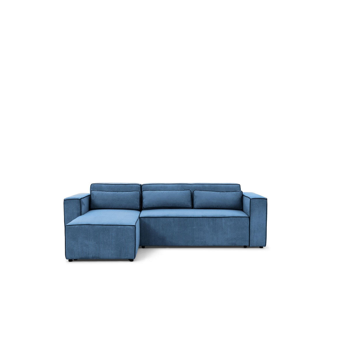 ECKSOFA Schlafsofa Waldo In Poso - Blau, Holzwerkstoff/Textil (260/173cm) - Fun Möbel