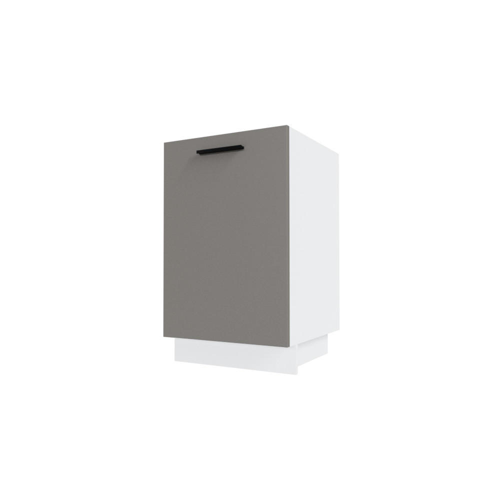 Feldmann-Wohnen Küchenunterschrank Graubraun, Weiß 50x82x50 cm