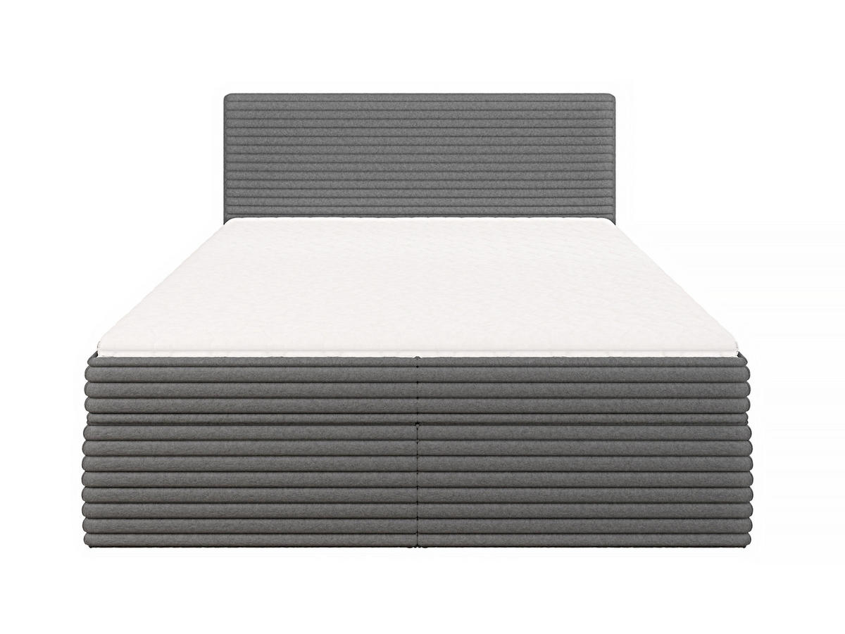 BOXBETT Roma 160/200 cm Dunkelgrau Plüschcord - Dunkelgrau/Schwarz, Holz/Kunststoff (160/200cm) - S-Style Möbel