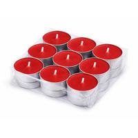 TEELICHT mit Duft - Erdbeere - 18er Pack - Rot, Naturmaterialien (4/1.5/4cm) - HS Candle