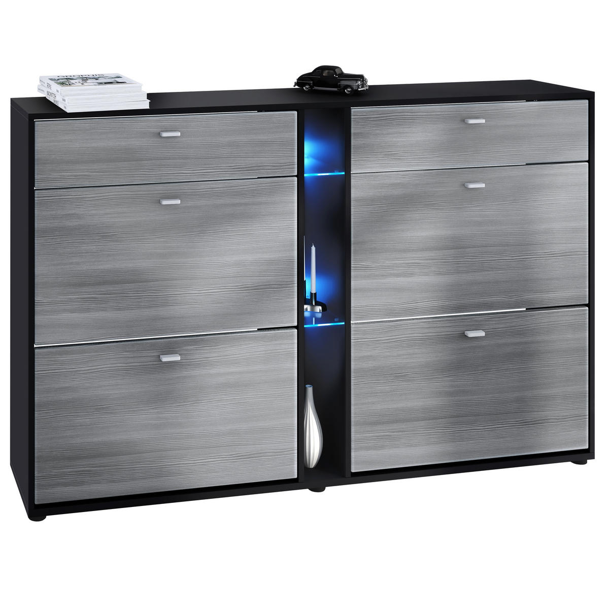 SCHUHSCHRANK Today Fronten in Avola-Anthrazit - Anthrazit, Holzwerkstoff (155.5/95/28cm) - Vladon
