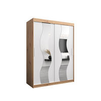 SCHWEBETÜRENSCHRANK 200/150/62 2-türig - Silberfarben/Weiß, Holz/Kunststoff (150/200/62cm) - Abiks Möbel