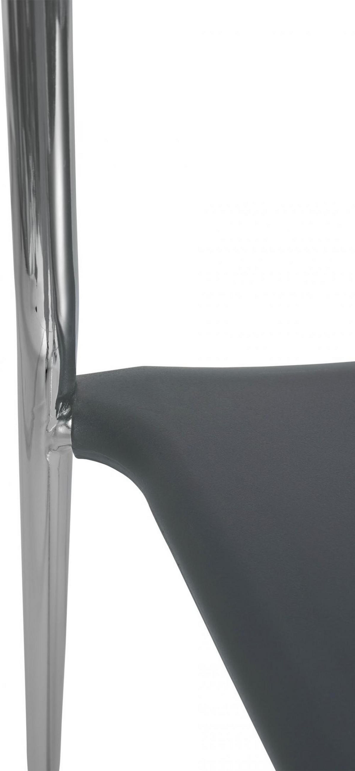 BARHOCKER Metall grau - Chromfarben/Grau, Metall (43/114/41cm) - CLP